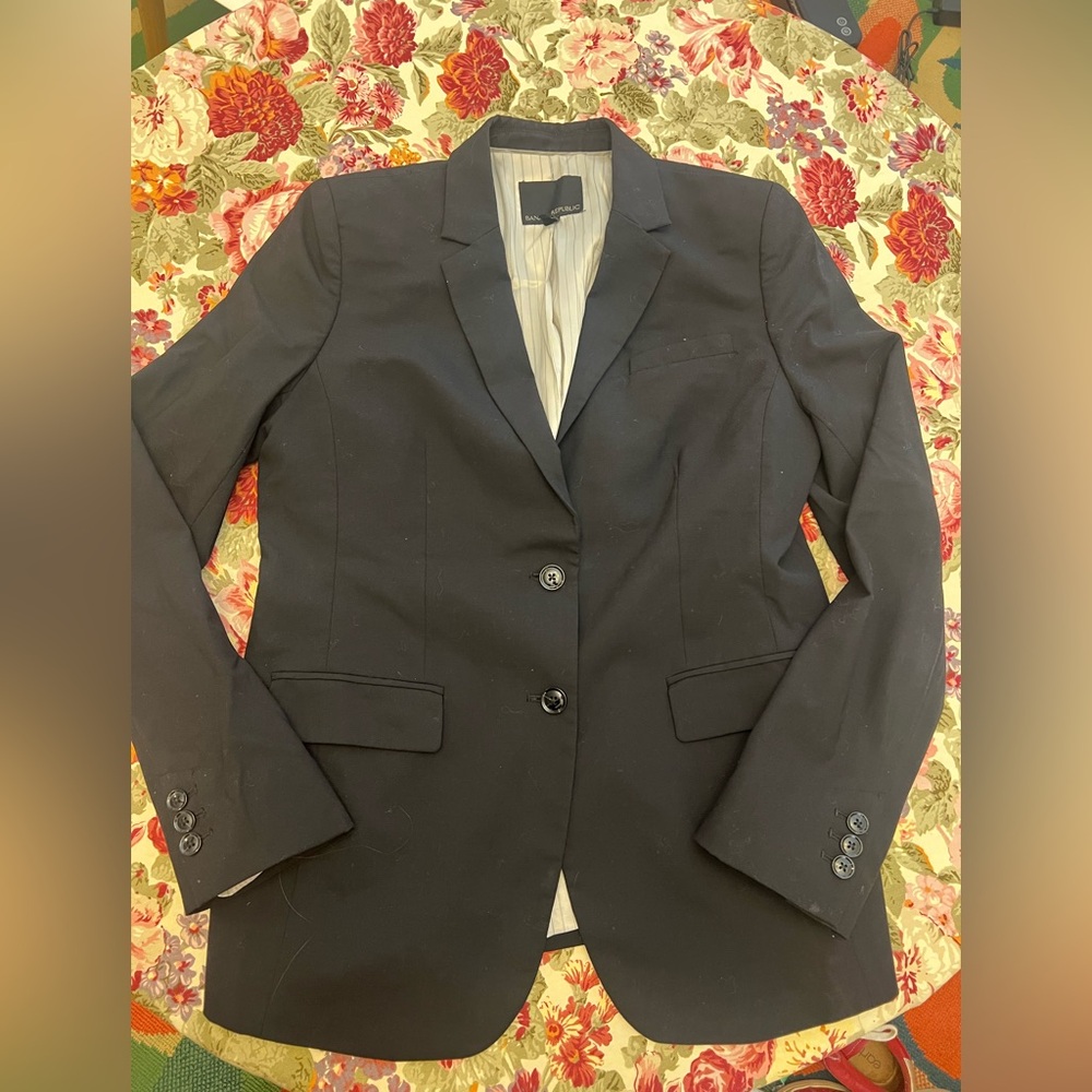 Banana Republic Black Women's Two-Button Tailored Blazer